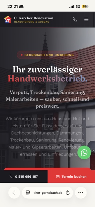 Christian Karcher Malerbetrieb, mobile Ansicht
